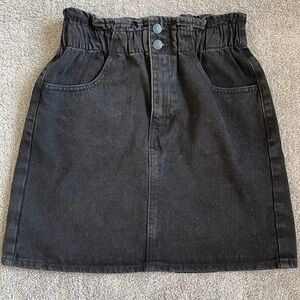EC Eighty Two Denim Ardene High Waist Black Ruffle Jean Mini Skirt - Siz…